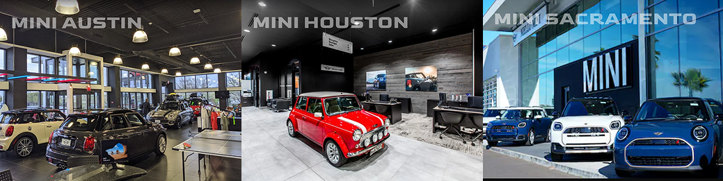 Cross-location retail observation: MINI Austin, MINI Houston and MINI Sacramento showrooms