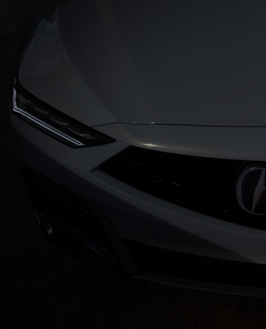Front grille and headlight detail of the 2023 Acura MDX