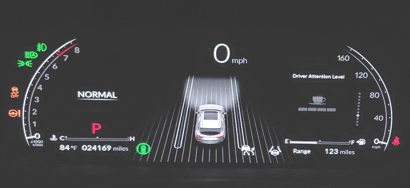 Acura MDX instrument cluster showing amber indicators for disabled driver-assistance systems