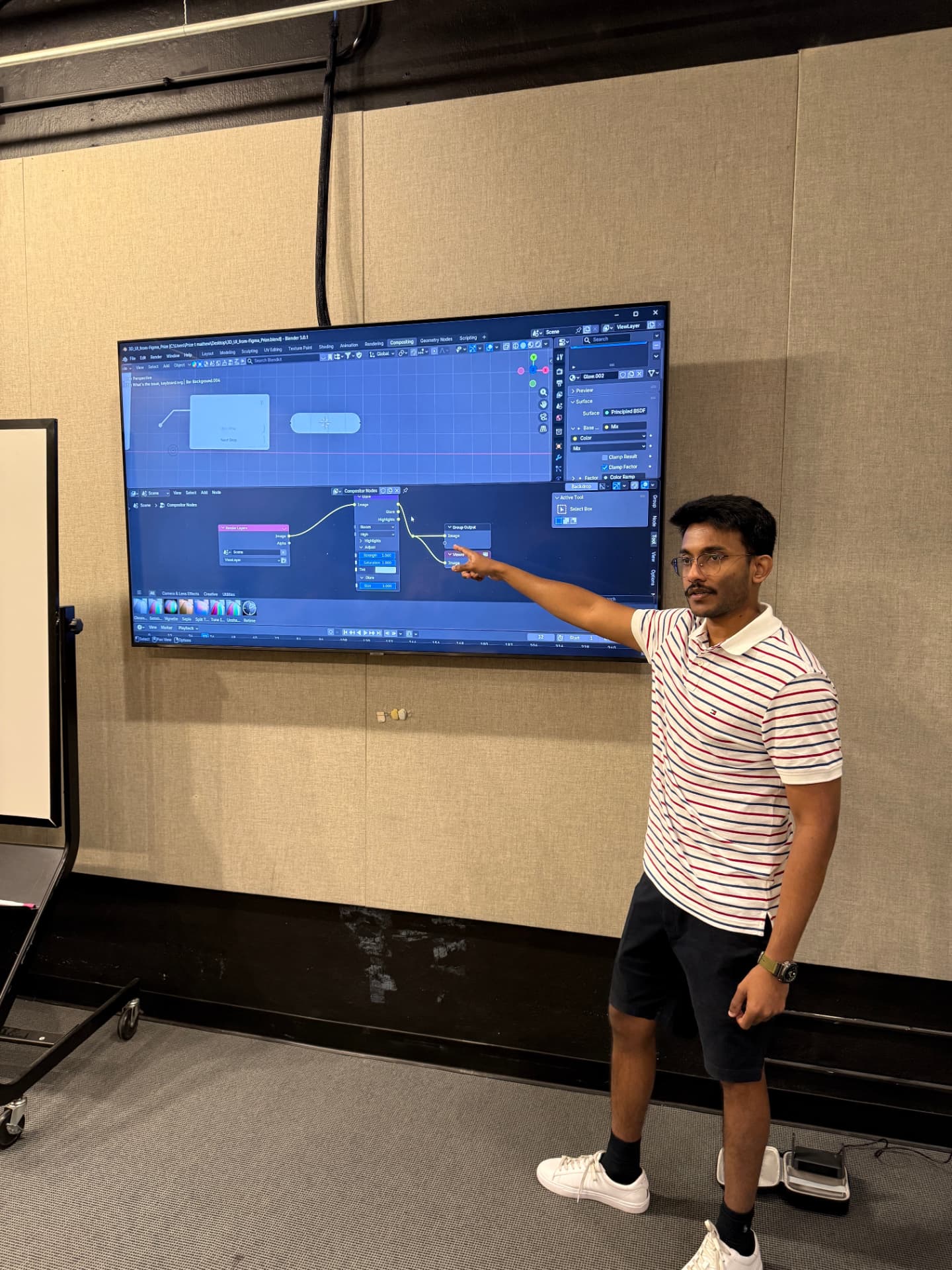 Walking students through a Blender compositing setup
