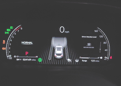 Acura MDX digital instrument cluster in Normal drive mode